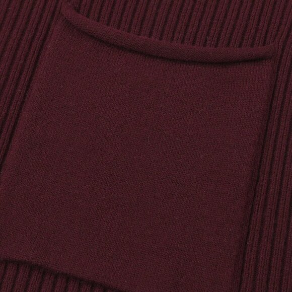 Burgundy Casual  Elegant Style Women's Loose Knit sweater Top - Picture 8 of 9